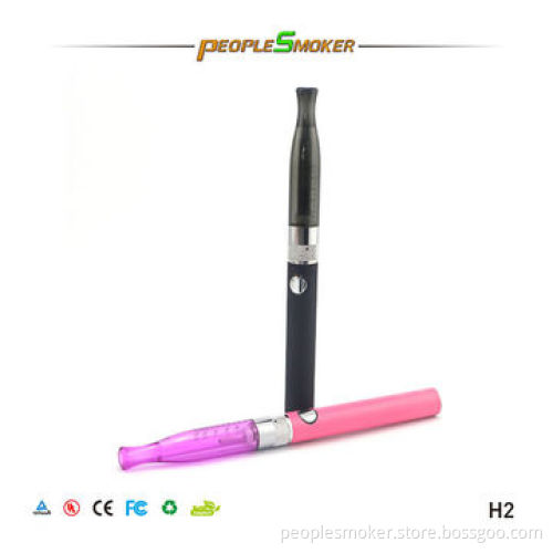 E-cigarette Kit H2 with 2 Pieces Cartomizers/Batteries, 1 Piece USB/Wall Charger/Empty Bottle